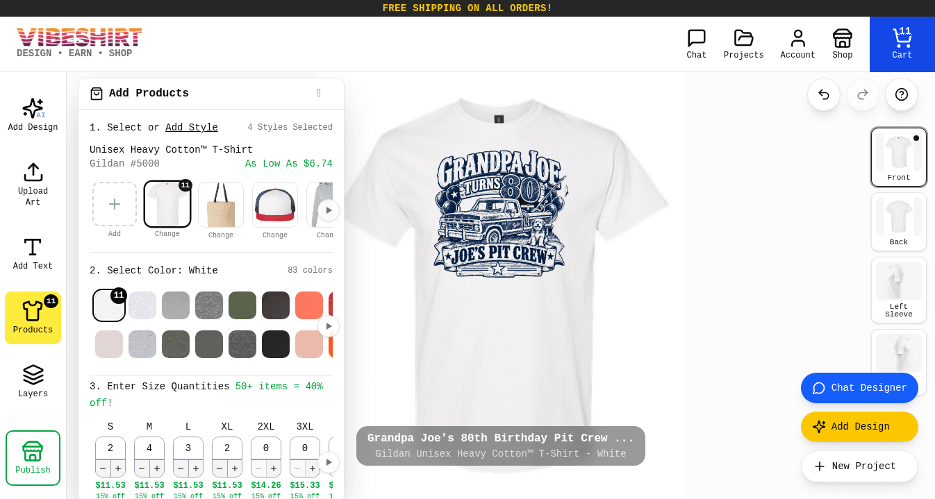 The birthday tee back in White with sizes entered